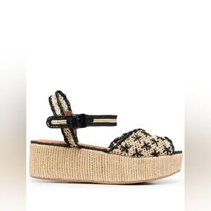 Clergerie Aimie Raffia Platform Sandals